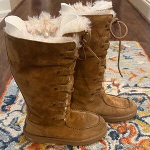 UGG Appalachian Fur Chestnut Suede Lace-Up Boots